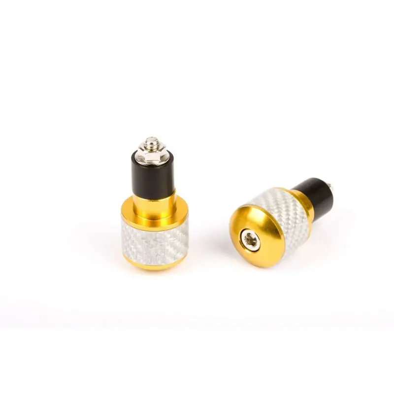 Legkelendőbb Embouts de guidon ronds Ø17 look carbone blanc et anodisés jaune