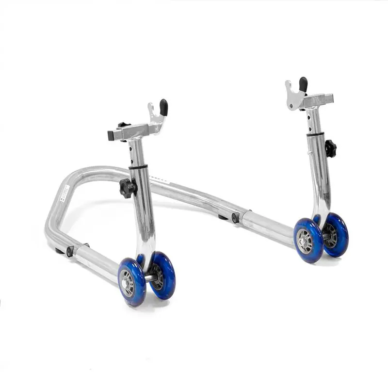 Biztonságos fizetés Lève Moto Universel Arrière Chromé-Gris L 700 / l 470 / H 420mm Roues Soft Bleues