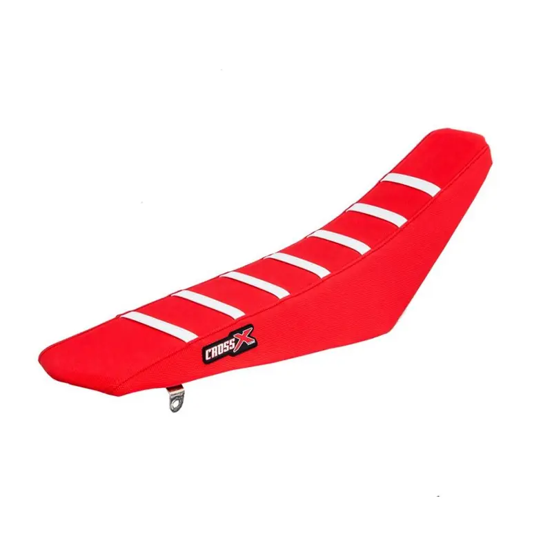HOUSSE DE SELLE HONDA CR 125 - 250 TOP RED- SIDE RED-STRIPES WHITE Gyors kiszállítás