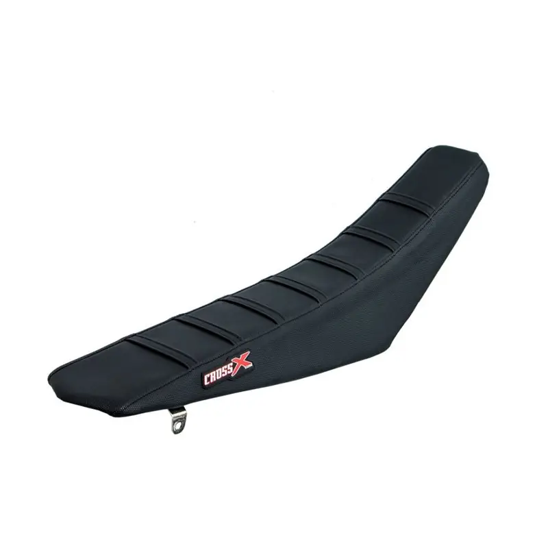HOUSSE DE SELLE HONDA CRF 250 - 450 - TOP BLACK- SIDE BLACK-STRIPES BLACK Gyors kiszállítás