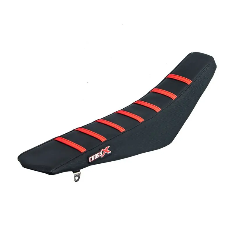 Végkiárusítás HOUSSE DE SELLE HONDA CRF 250 - 450 - TOP BLACK- SIDE BLACK-STRIPES RED
