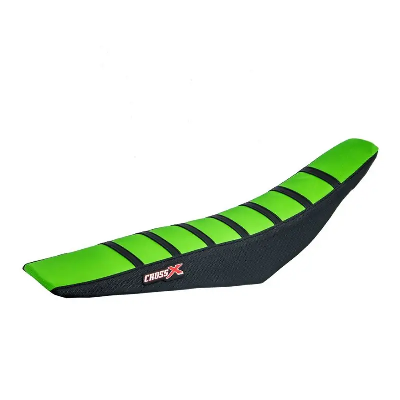Csak ma HOUSSE DE SELLE KAWASAKI KXF 250-450 TOP GREEN- SIDE BLACK-STRIPES BLACK