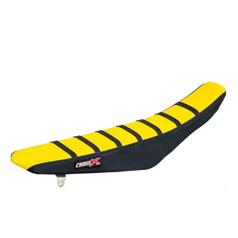HOUSSE DE SELLE SUZUKI RM 85 TOP YELLOW- SIDE BLACK-STRIPES BLACK Ne maradj le