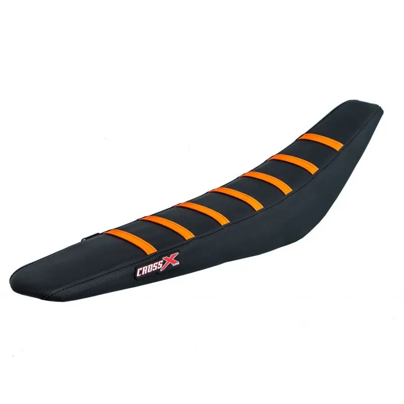 HOUSSE DE SELLE KTM SX 125-250 EXC-XC 125-525 - TOP BLACK- SIDE BLACK-STRIPES ORANGE Különleges ajánlat