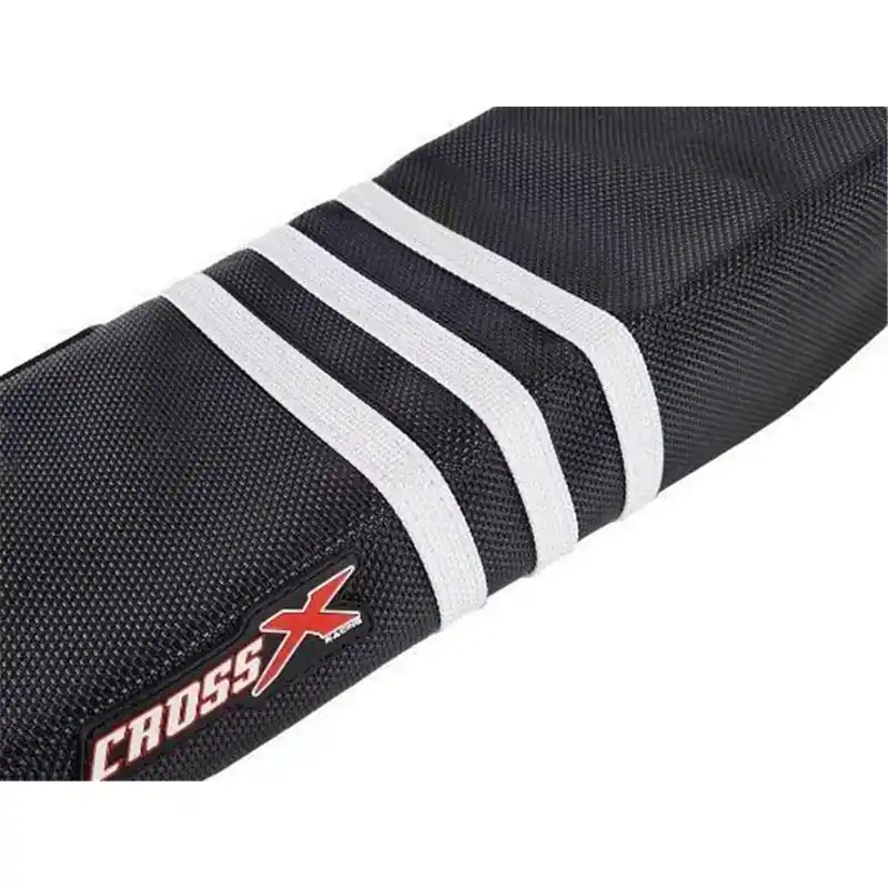 HOUSSE DE SELLE KTM SXF 250-450 - SX 125-150-250 - COLOR BLACK - STRIPES 3 WHITE(M518-3ADIDAS) Akciós ár