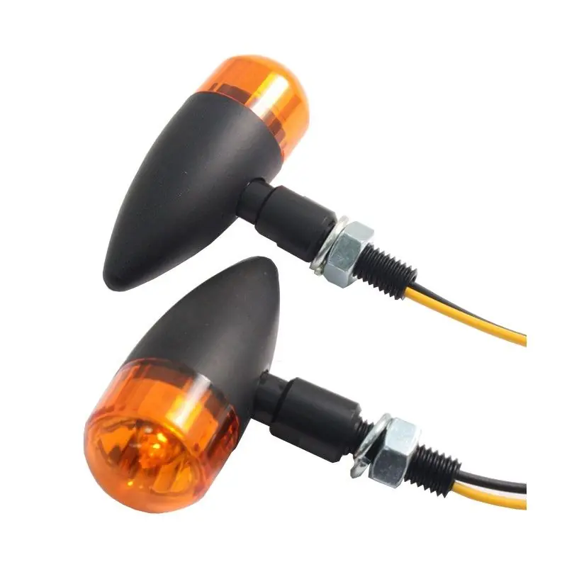 Paire de clignotants Racer noir à ampoule halogène adaptables neufs Prémium