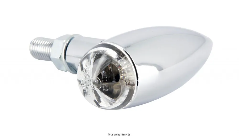 Paire de Mini Cligno LED C.E Bullet Acier Chromé Homologués C.E Szuper akció