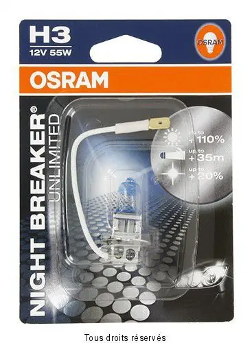 Azonnal elérhető H3 Night Breaker - 12V 55W Pk22s Blister 1 Ampoule