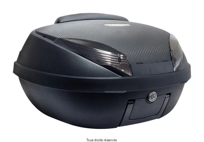 Top Case 52L Noir M / Carbone Dim 58x45x32.5cm (2 Casques) Platine, Dosseret et Poignée Legnépszerűbb