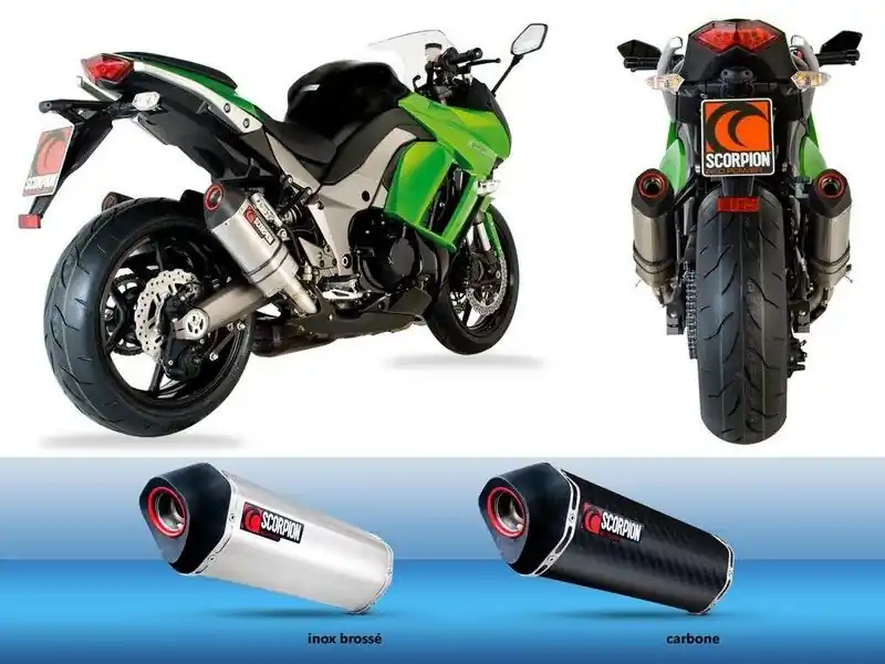 Kedvezményes ár Silencieux Scorpion Serket Droit inox brossé Kawasaki Z1000 SX 2010-2013
