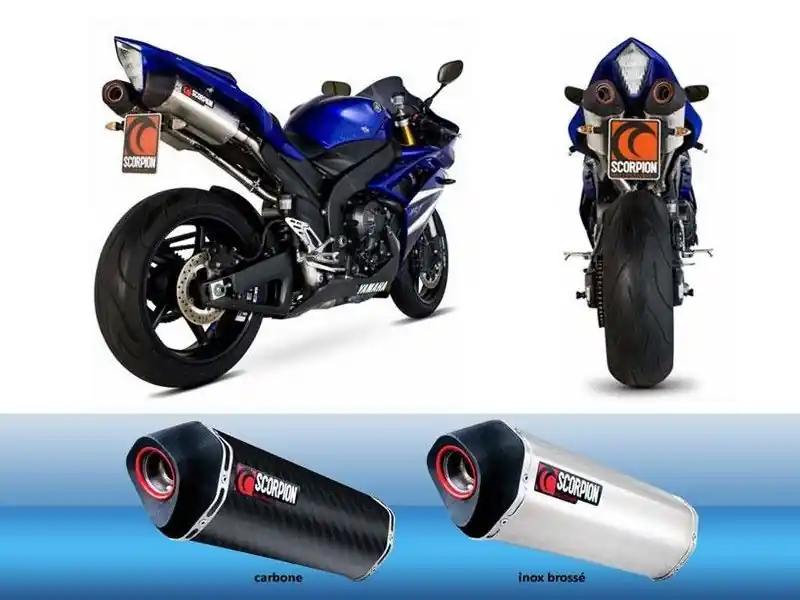 Silencieux Scorpion Serket Droit inox brossé Yamaha YZF-R1 2007-2008 Kihagyhatatlan ajánlat