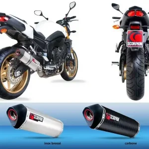 Végkiárusítás Silencieux Scorpion Serket Droit inox brossé Yamaha FZ8 S/N 2011-2015