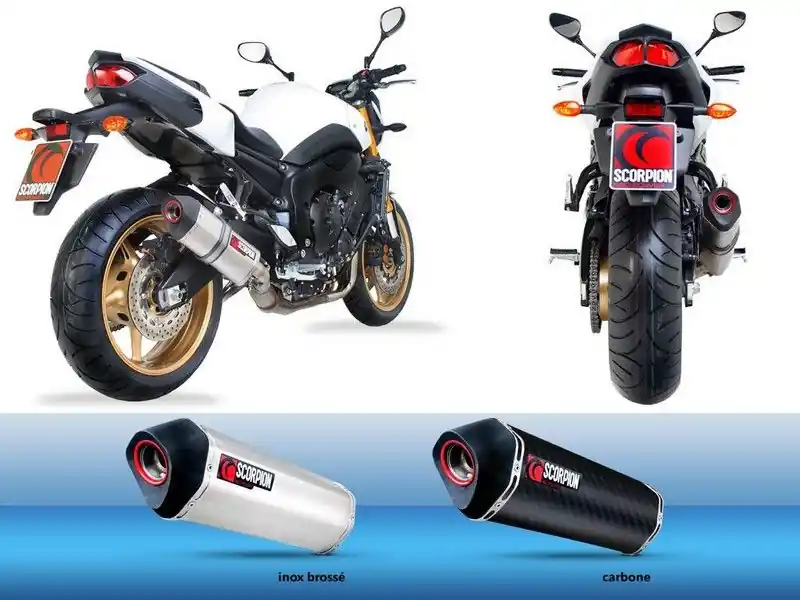 Végkiárusítás Silencieux Scorpion Serket Droit inox brossé Yamaha FZ8 S/N 2011-2015
